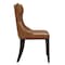 Manhattan Comfort Reine Faux Leather Dining Chair (Set of Two) in Saddle and Walnut DC007-SA - alternate 5